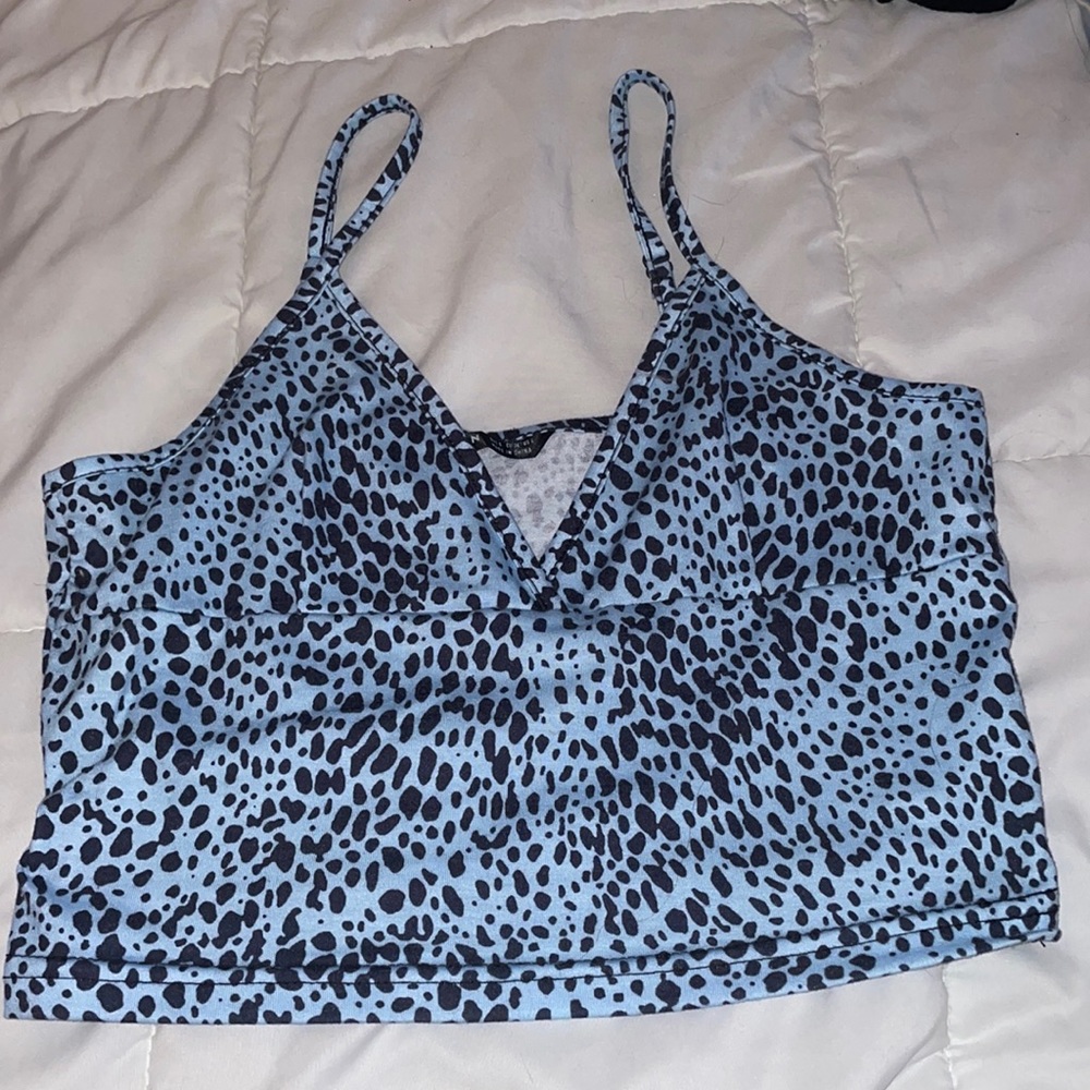 Blue Cheetah print cropped tank